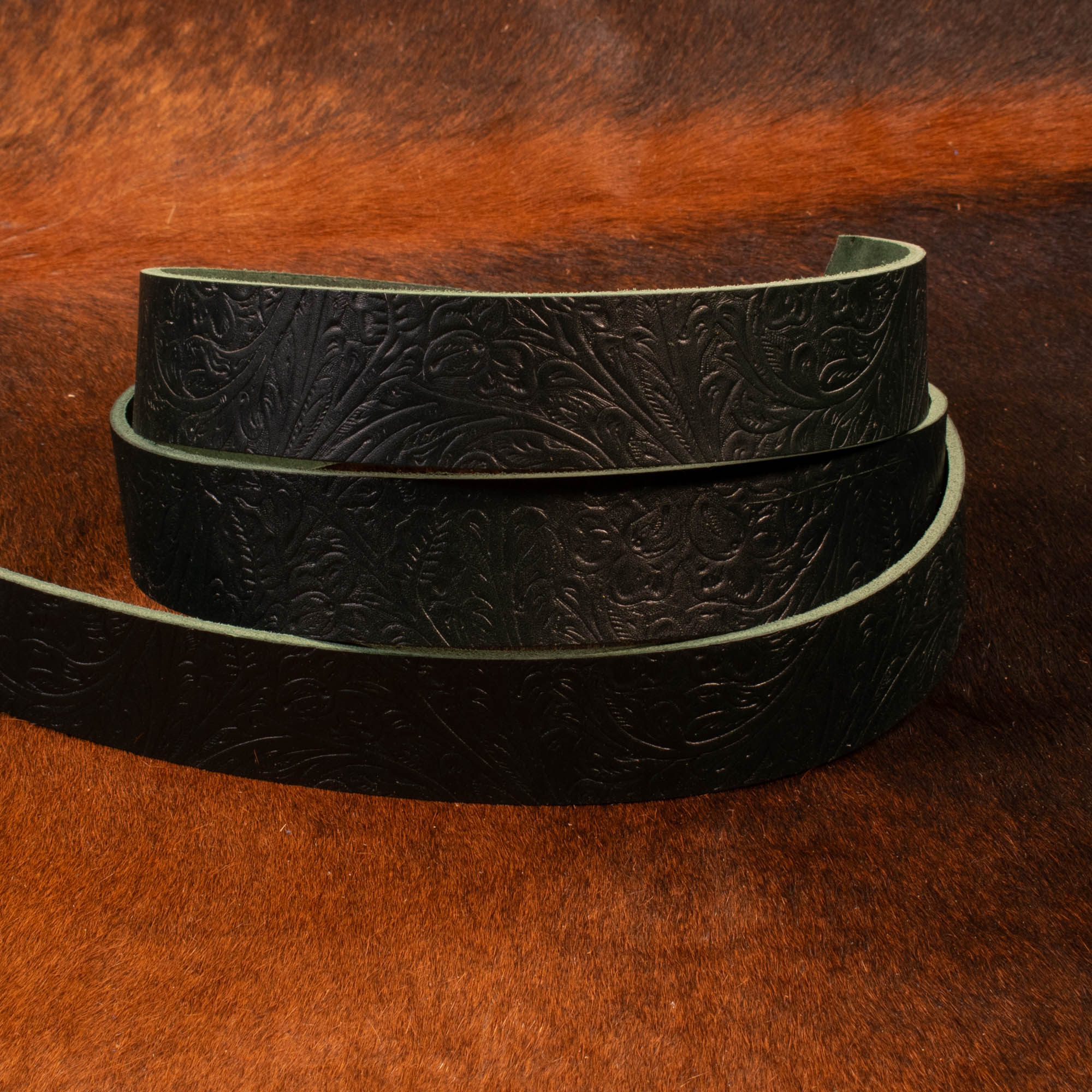Horween - Green Floral Belt Blanks 9/10oz - Maverick Leather Company